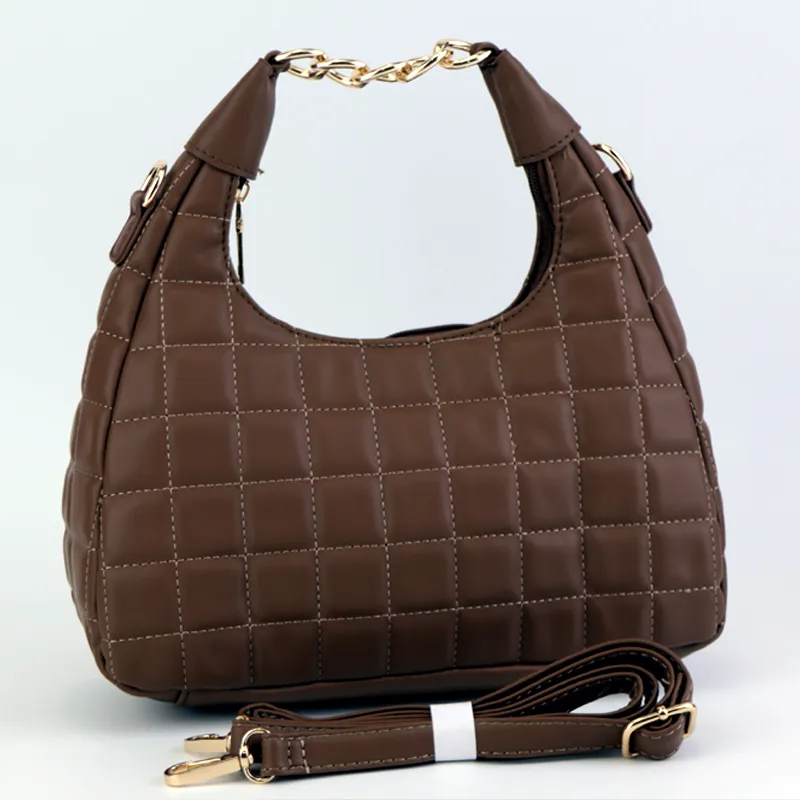 Medium Quilted Hobo Bag Women Leather Handbag