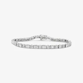 Modern Baguette & Round Diamond Tennis Bracelet