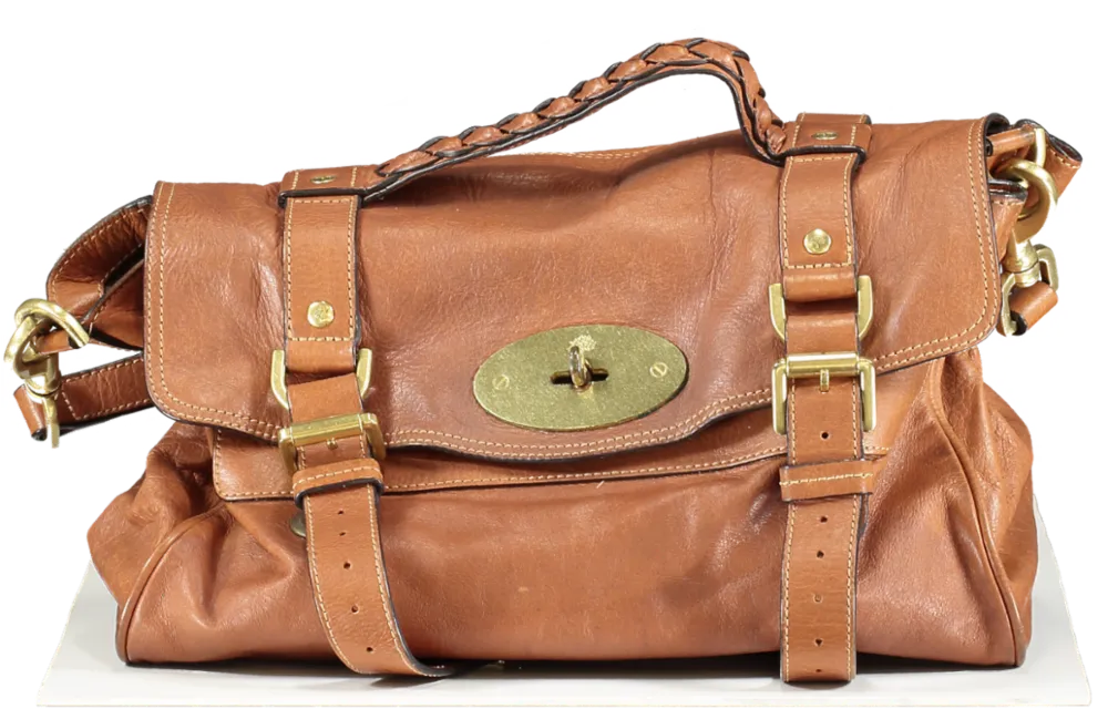 Mulberry Brown Alexa Leather Satchel One Size