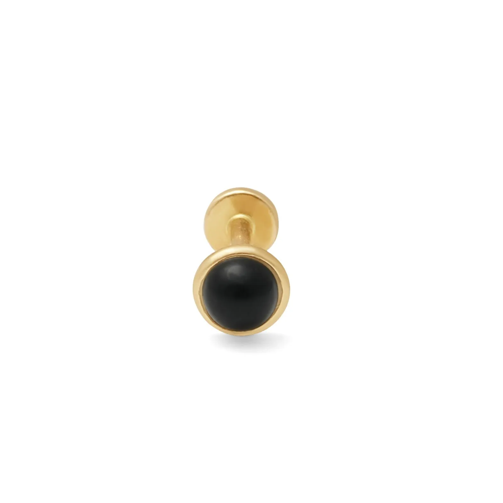 Onyx Cabochon Flat Back Stud  Bezel