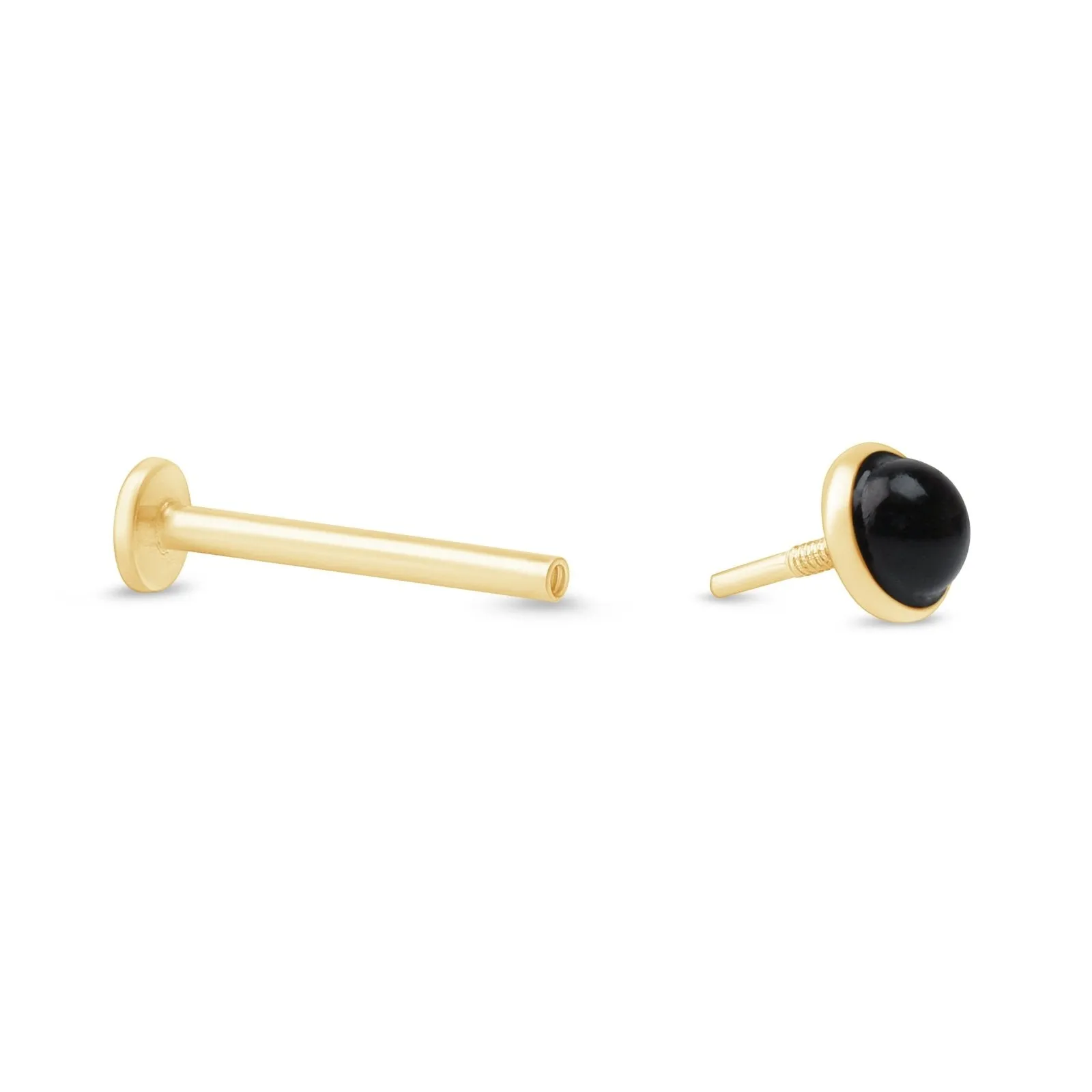 Onyx Cabochon Flat Back Stud  Bezel