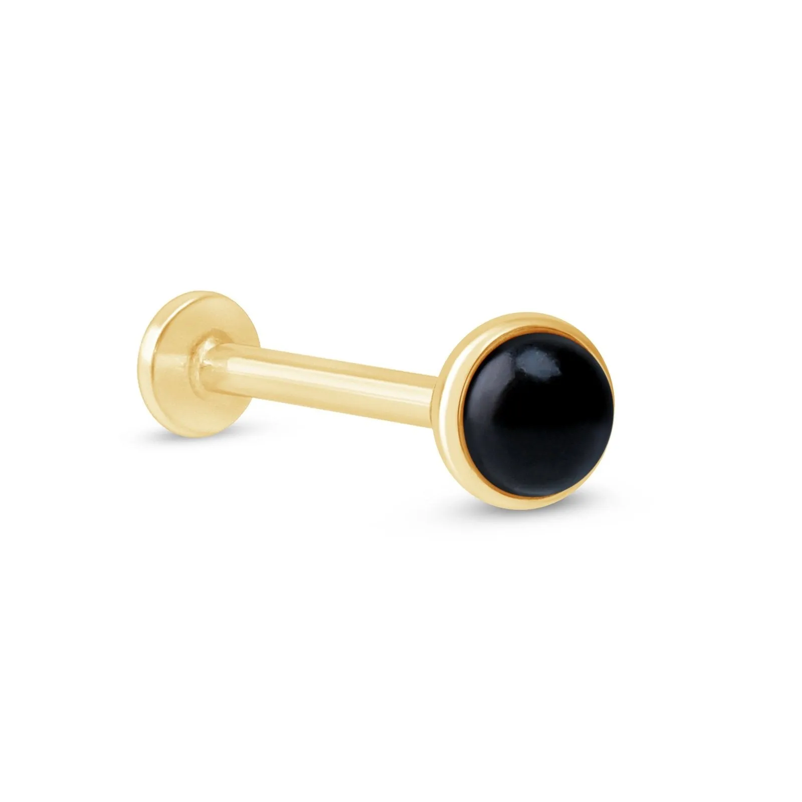 Onyx Cabochon Flat Back Stud  Bezel