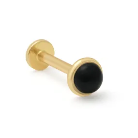 Onyx Cabochon Flat Back Stud  Bezel