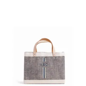 Petite Market Bag in Chambray with Monogram