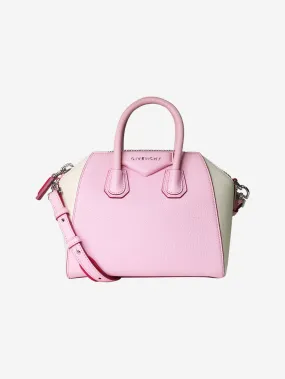 Pink Antigona leather shoulder bag