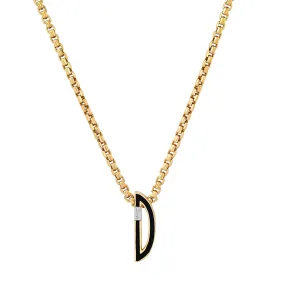 Slide-On Enamel chunky Initial with Baguette Necklace