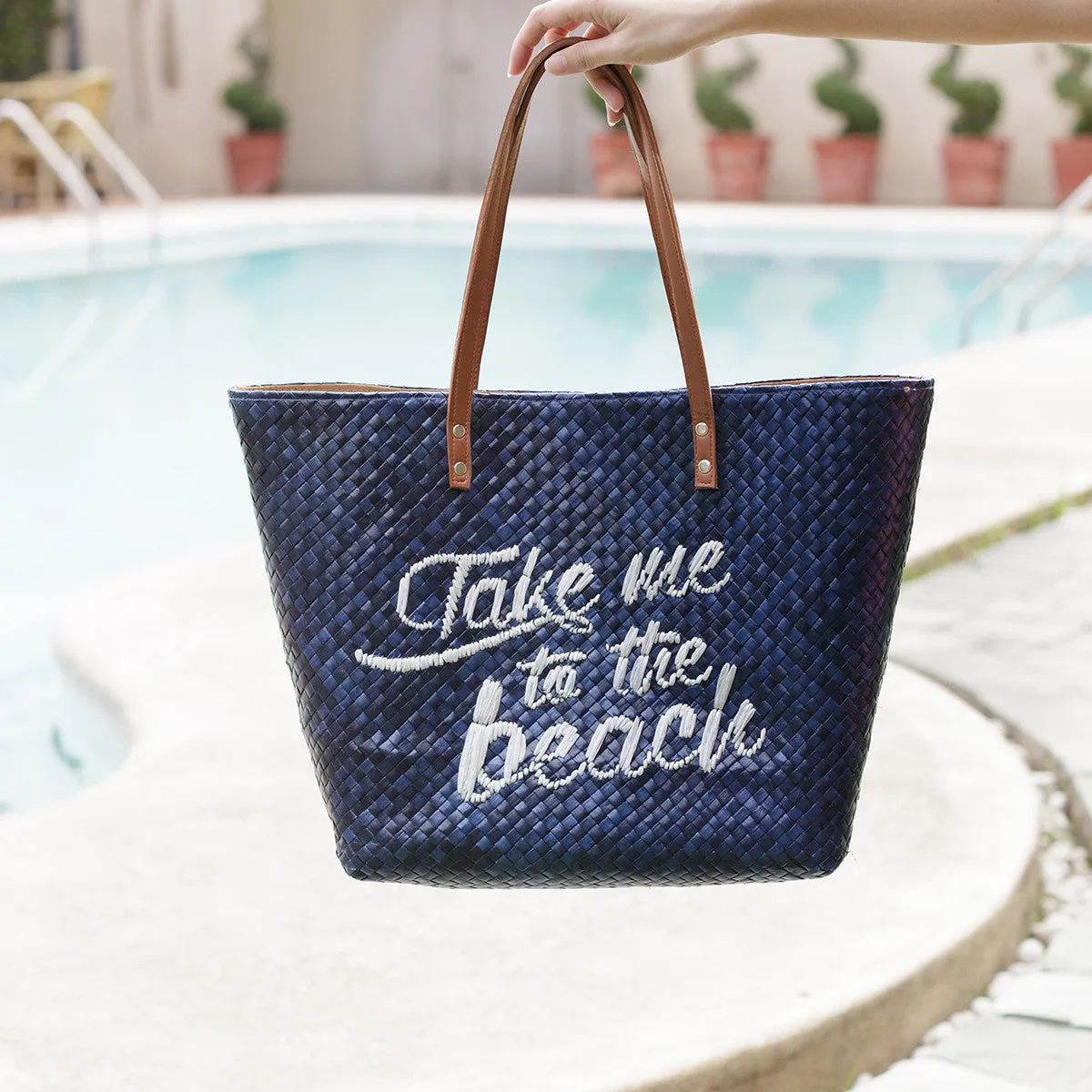 Take Me To The Beach Quote Tote