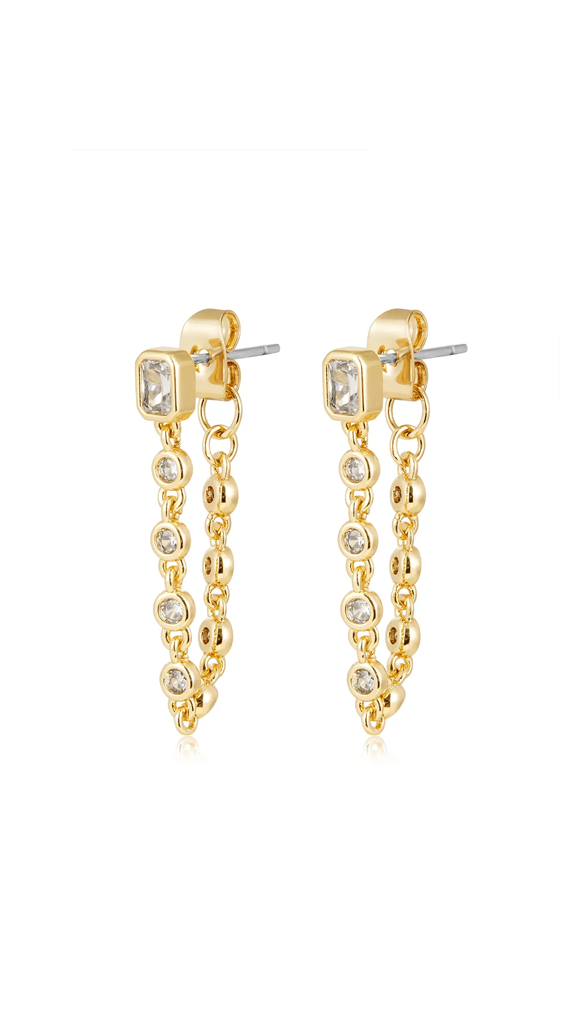 The Chloe Chain Studs - Gold