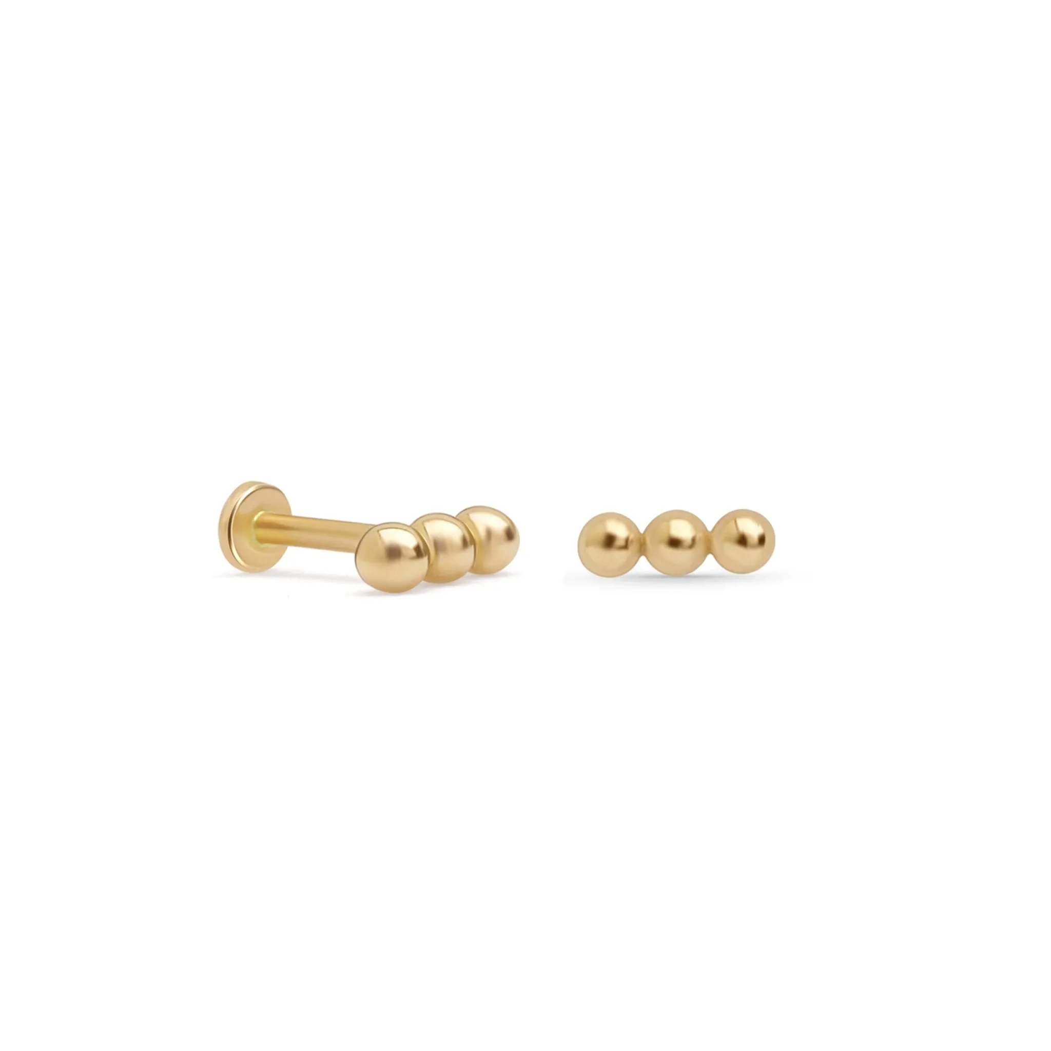 Three Bead Cluster Flat Back Earring