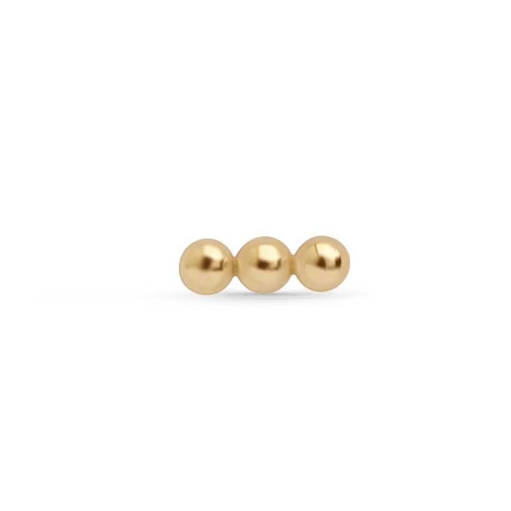 Three Bead Cluster Flat Back Earring