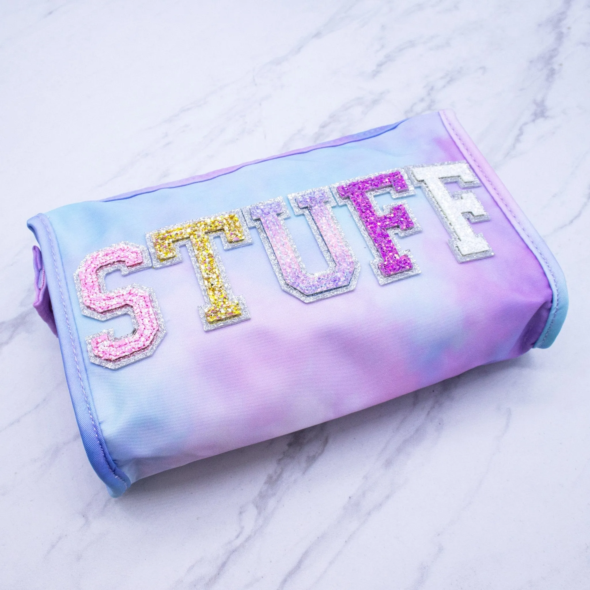 Tie Dye Varsity Letter Patch Pencil Pouch - STUFF