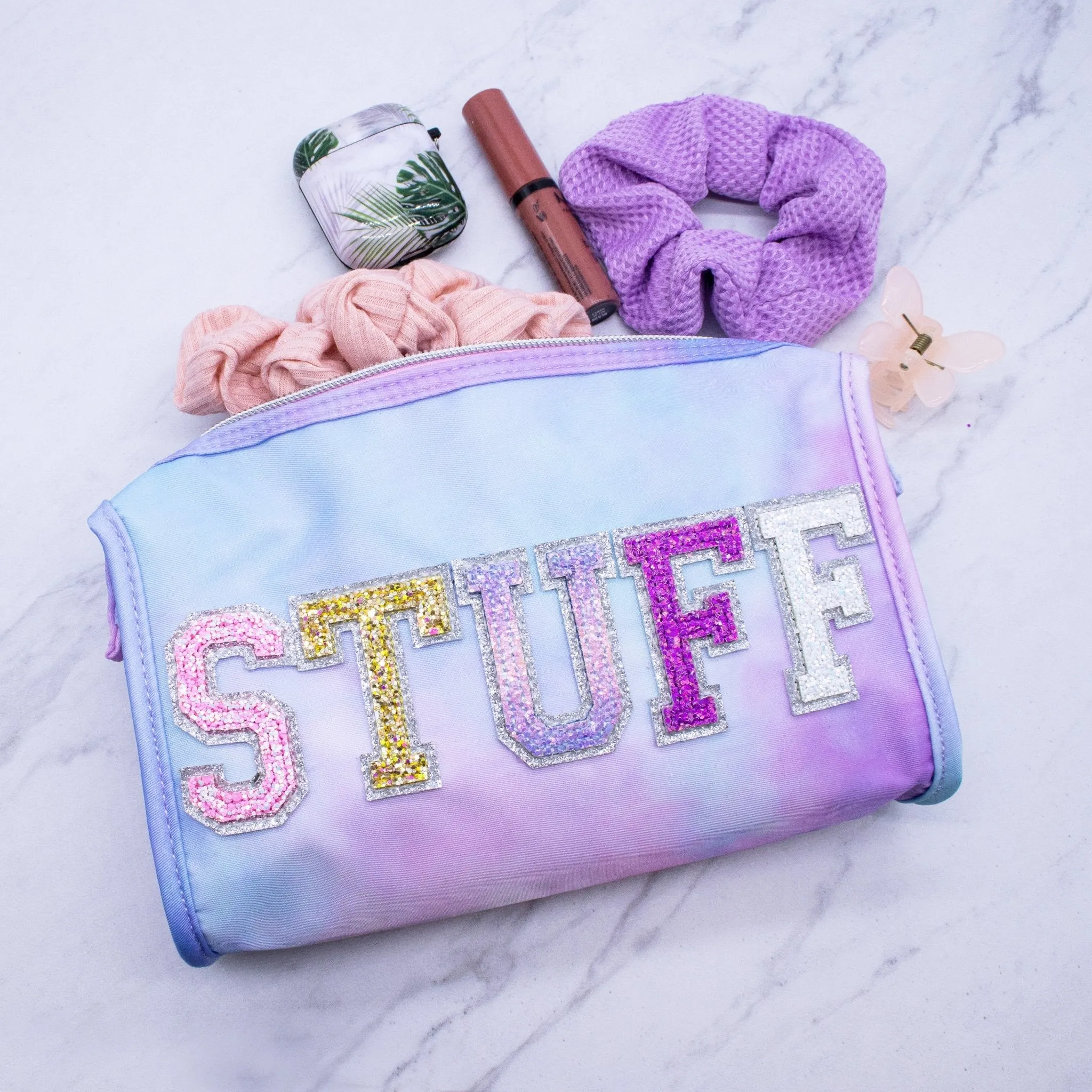 Tie Dye Varsity Letter Patch Pencil Pouch - STUFF