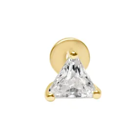 Triangle Cut Cubic Zirconia Flat Back Stud