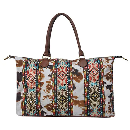 Tribal Cow Print Weekender Bag