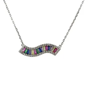 WAVY RAINBOW BAR NECKLACE