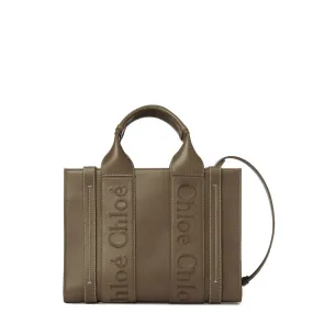 Woody Tote Small Leather, Army