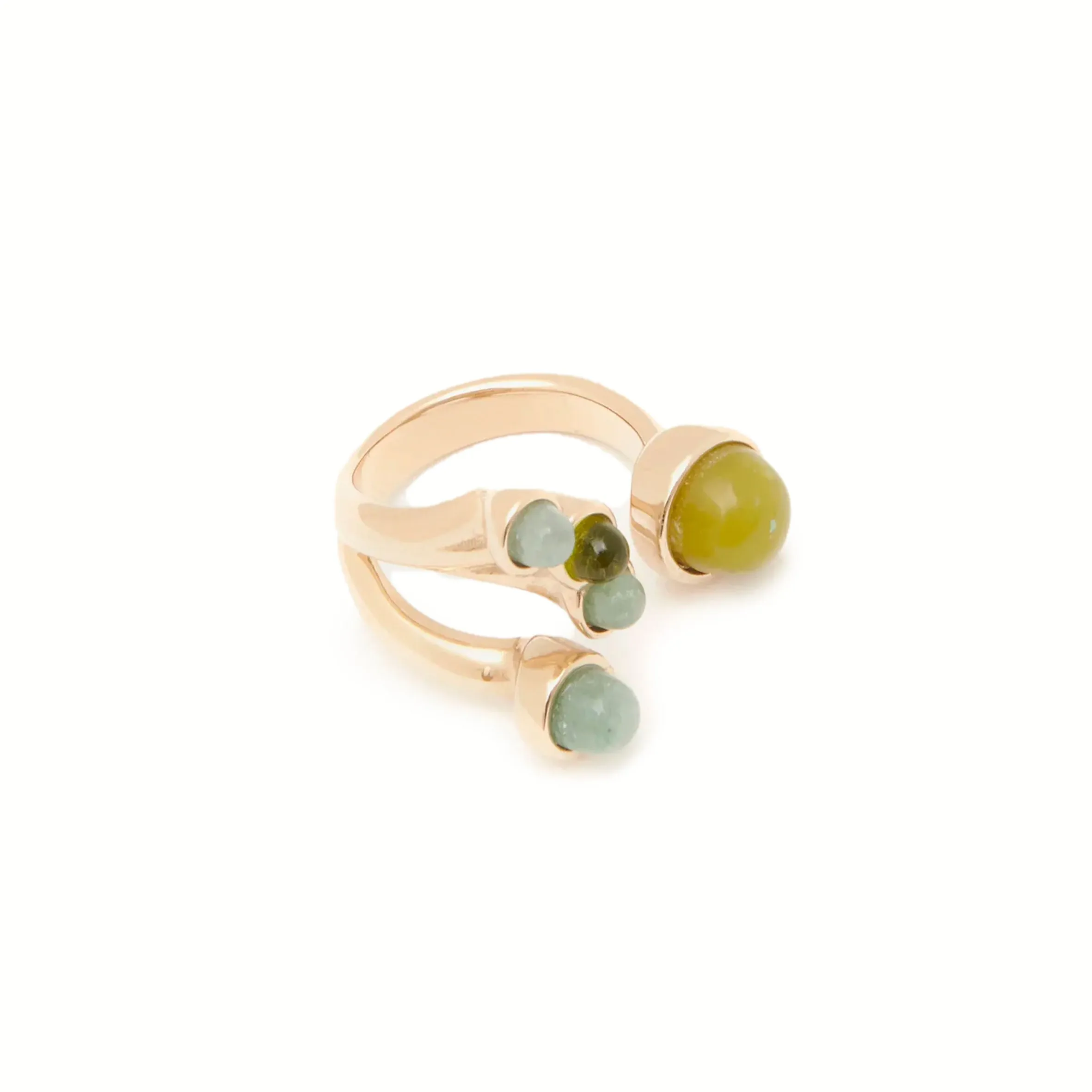 Zodiac Ring Taurus 5, Peridot, Green Aventurine & Olive Jade